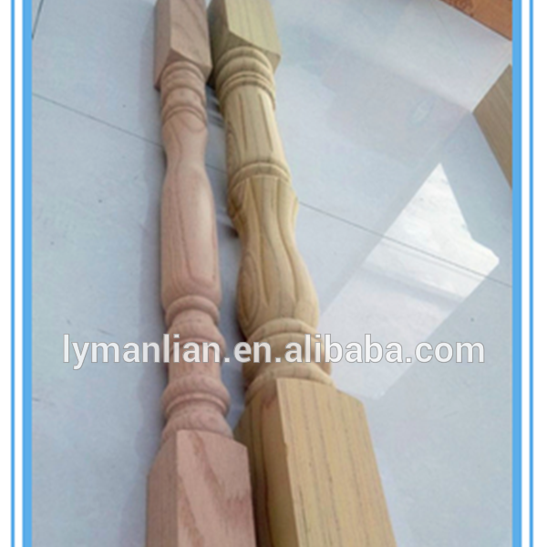 Decorative wood  stair handrail wood balustrade