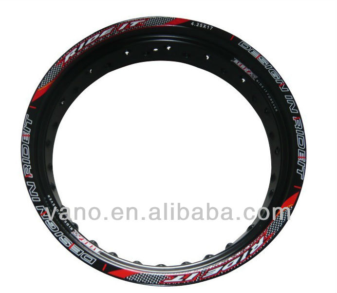 Super Quality Black Engraving adding Sticker 40 Holes 18 inch Motorcycle Alloy Rims WM type 18x1.4