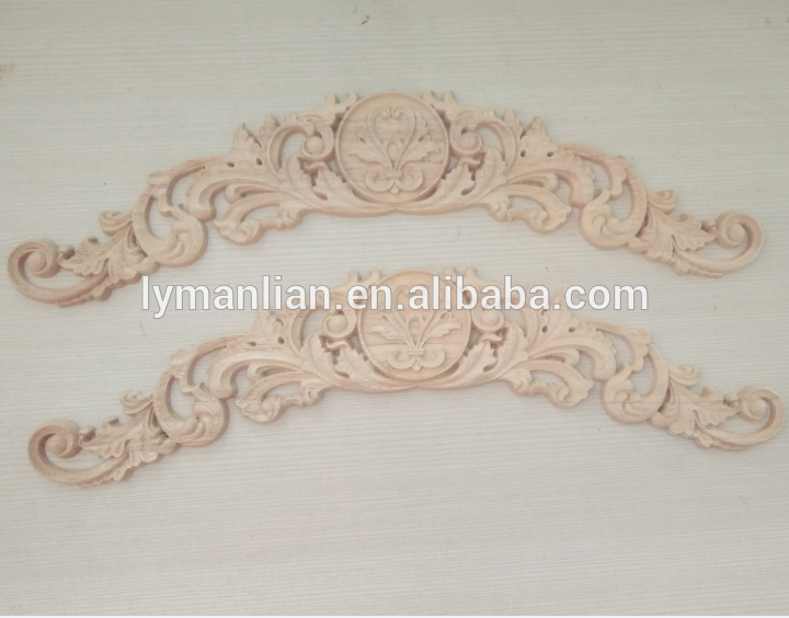 Classic Shell and Scroll Pediment solid wood onlay