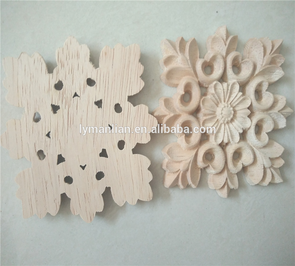 Furniture Embellishment Floral wood Applique antique wood applique
