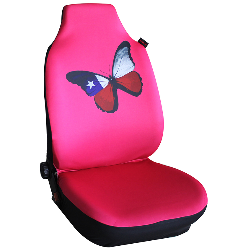 Wellfit luxury red flat cloth car front single seat cover with printing