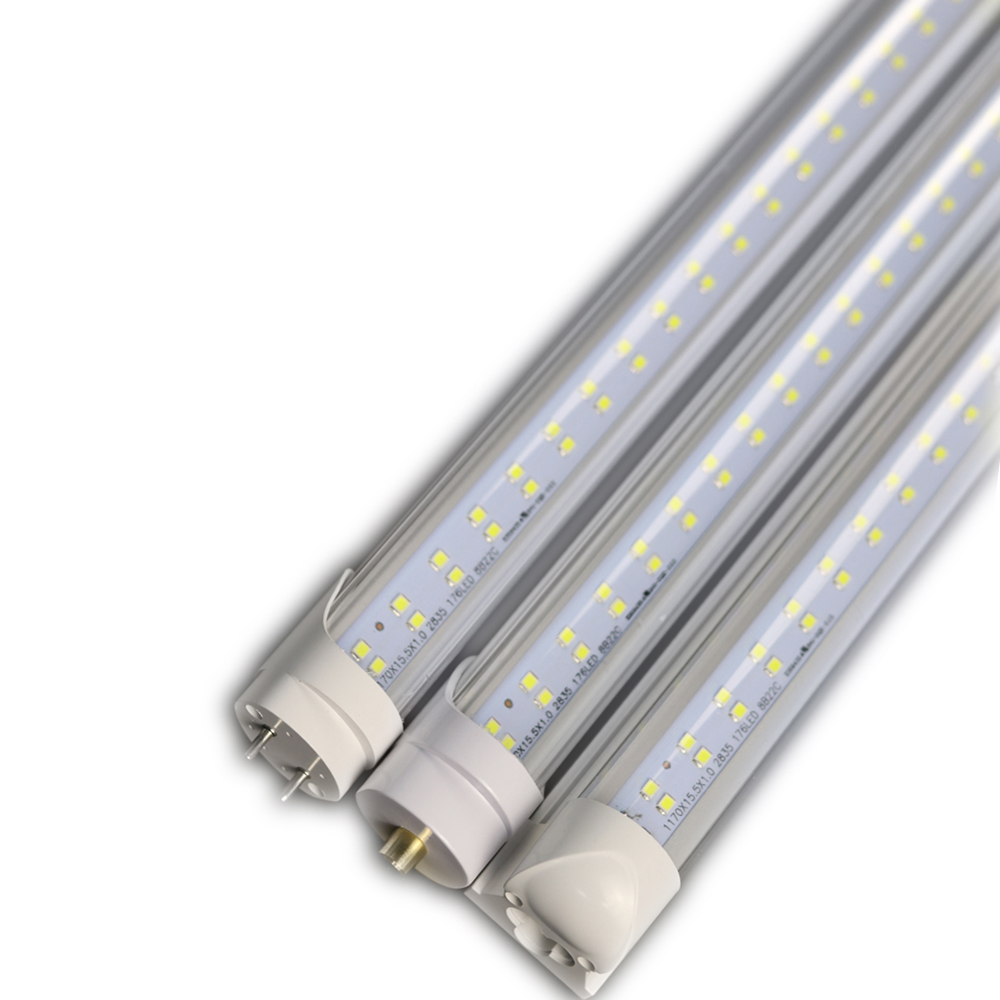 6FT 39W, T8 Shop Lighting Double Side V Shape Integrated, Clear Cover, Cold White 6000K, AC85-265V