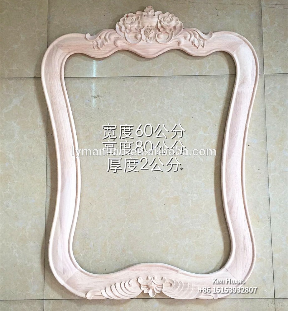 Hand made carved wood mirror frame carved wood appliques