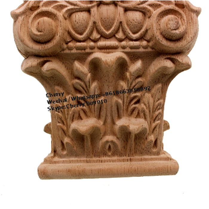 Unpainted Hand Carved Decorative Wood Capitals Corbels