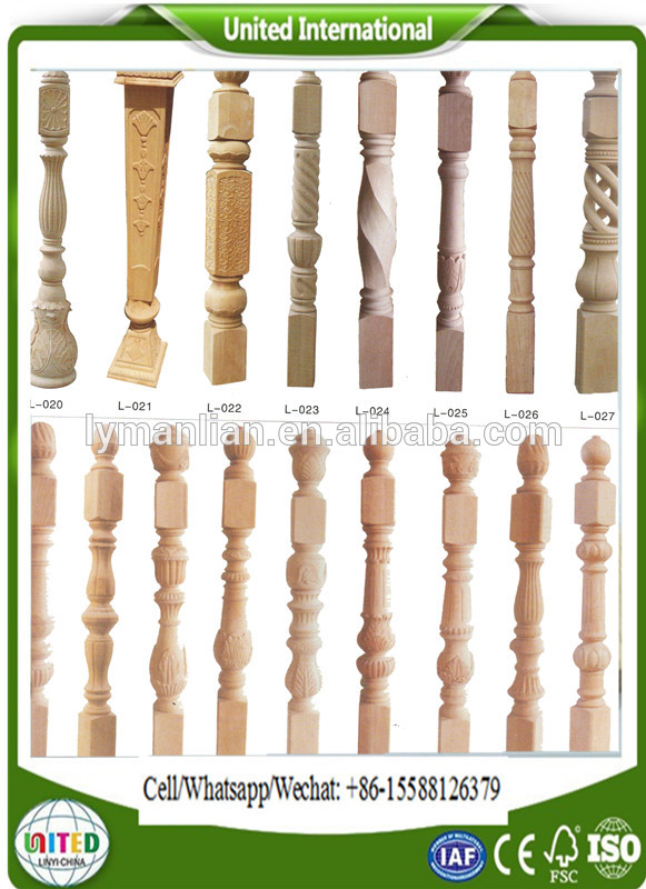 wood stair spindles floral carved island post