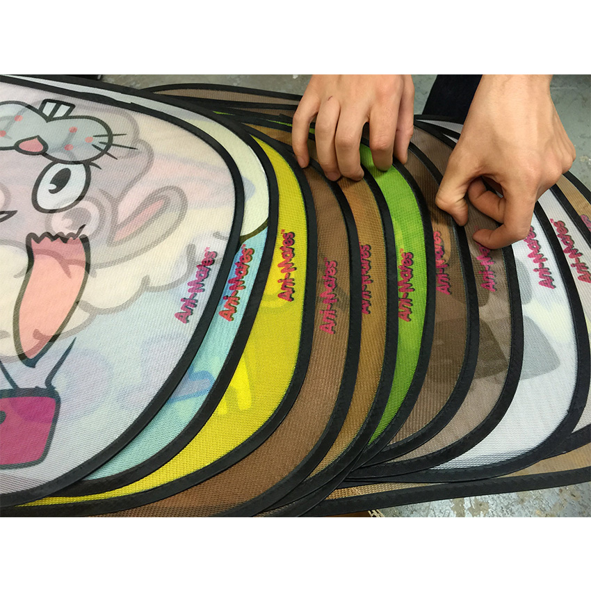 Polyester Mesh car windshield Sunshade with Cartoon pictures
