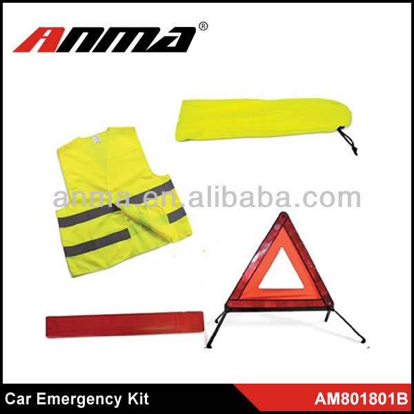 warning triangle kit/ reflective vest kit with warning triangle/ road traffic car emergency kit