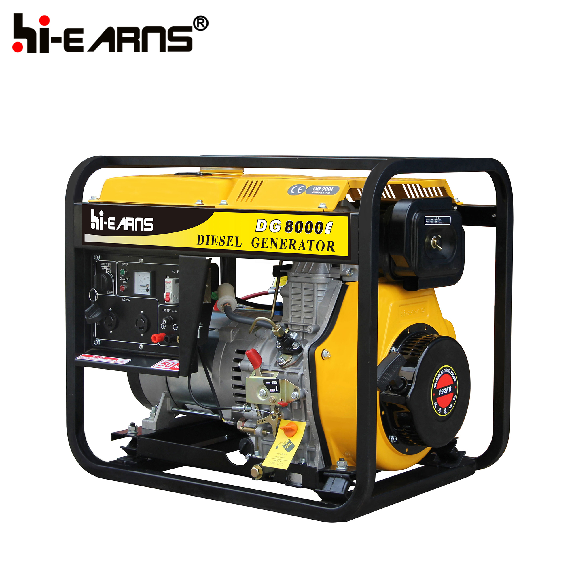 air cooled 6KW electric start open frame Portable diesel generator