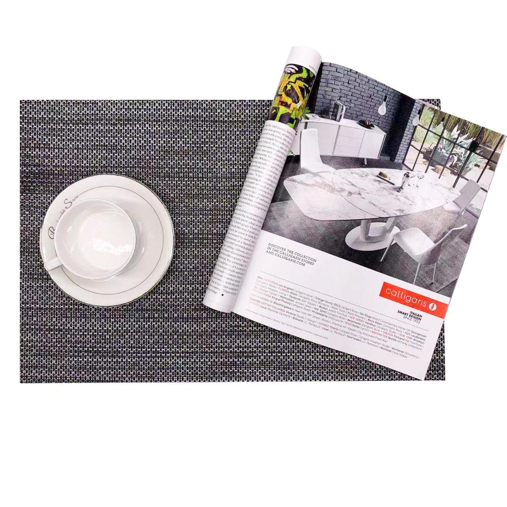 Tabletex Placemats with Metallic thread ,Heat-Resistant PVC Woven Mesh Placemats Vinyl Placemat For Restaurants