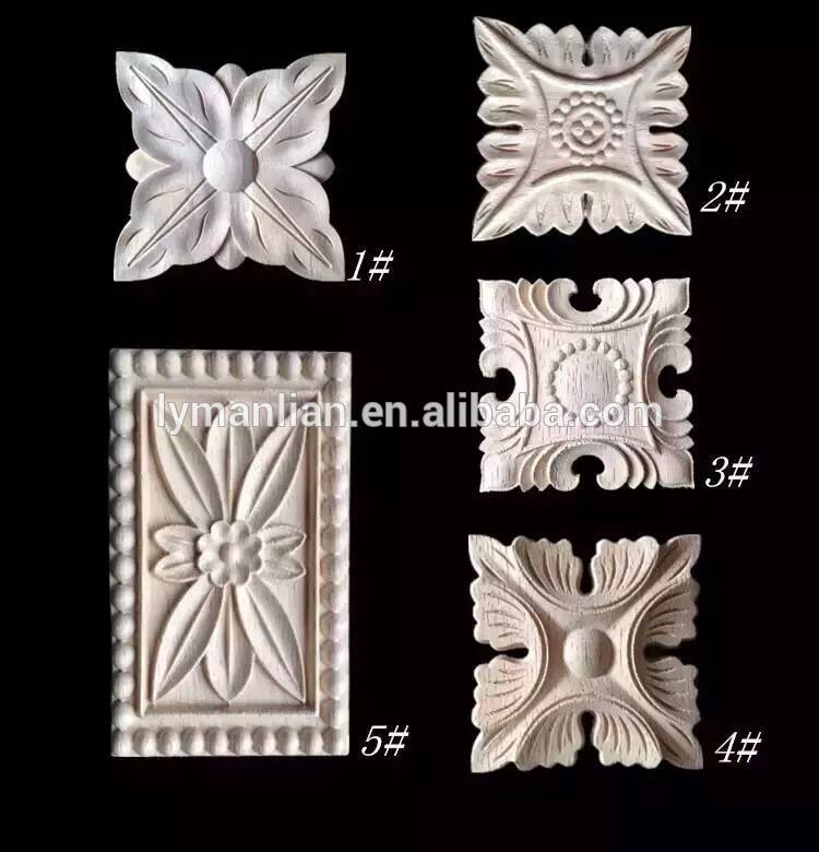 Wood carvings square block rosette