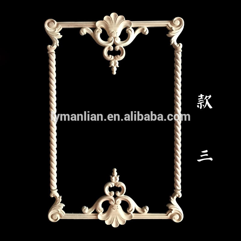 Carved Wooden onlays Appliques for cabinet door wall decor