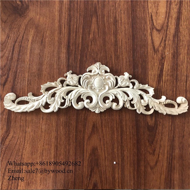 Embossed Flower Design Wood large flower appliques  Wood Carved Grapevine Onlay/Applique