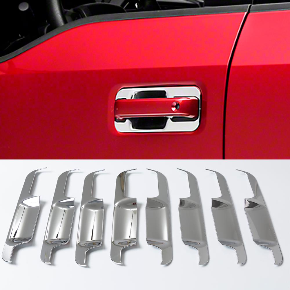 8pcs ABS row material   Chrome surface treatment   Car Door Handle Bowl Cover Trim For F150 F-150 4