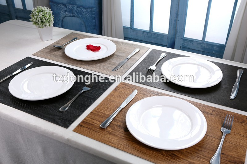 Tabletex Non-toxic food serving PVC table placemats pvc wood  placemats