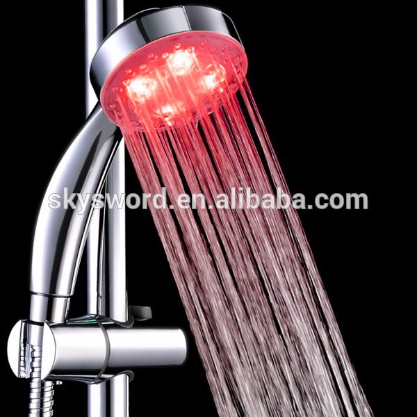 Factory price rainbow color changing bathroom shower head rainfall shower head with led