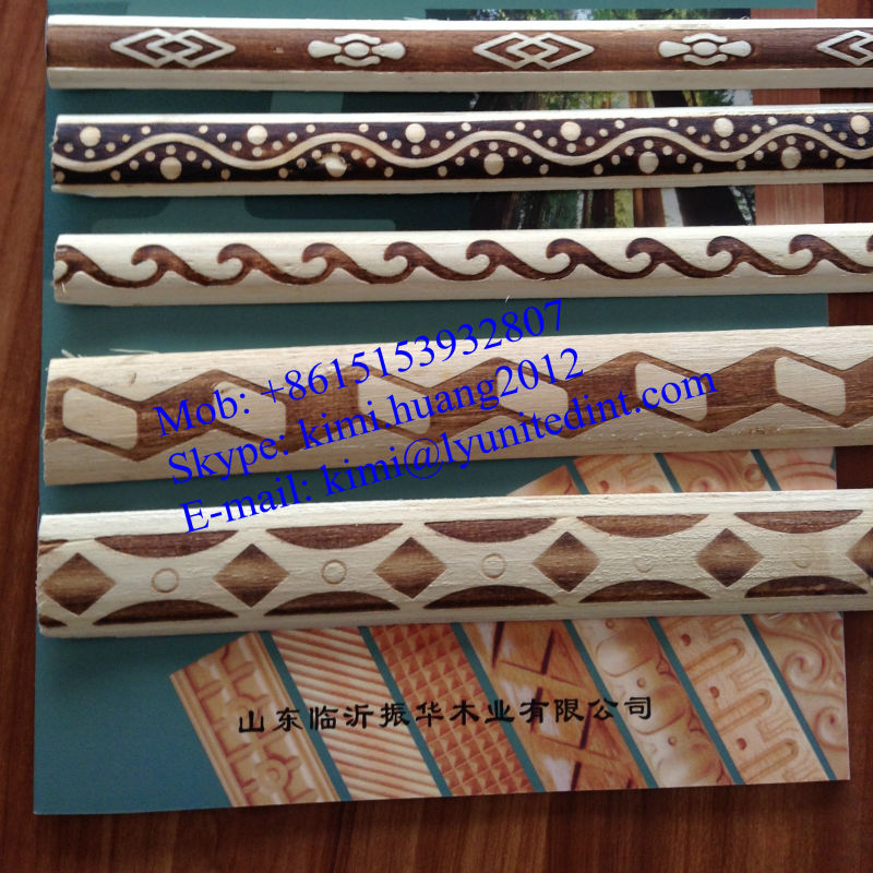 India printed recon white wood moulding