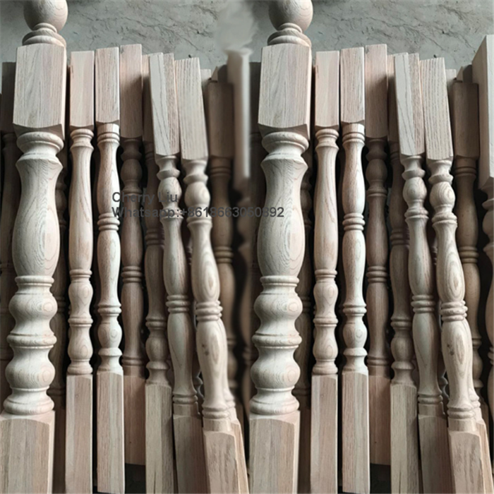 Decorative Wood Roman  Balusters Stair Balustrade Handrail