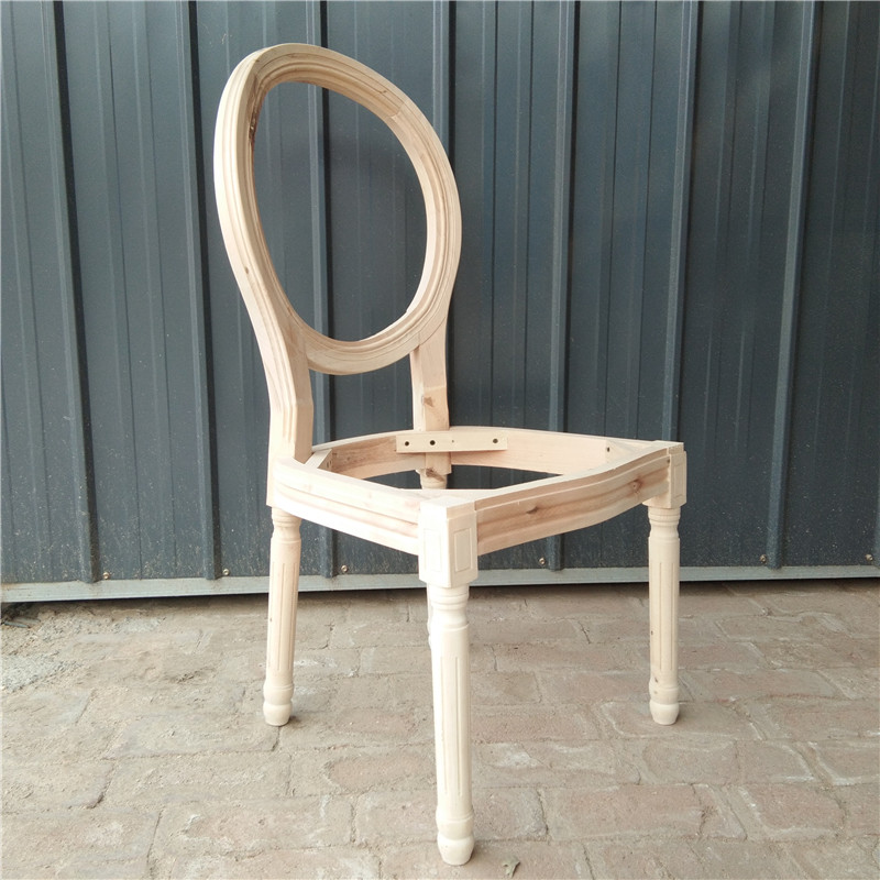 wood unfinished chair frame round back france chair