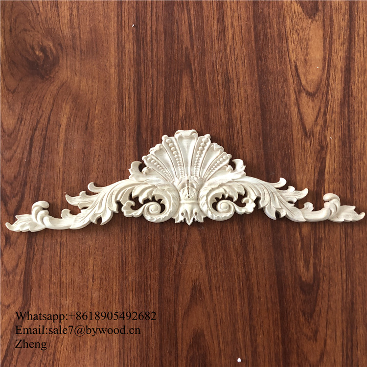 Rubberwood Furniture appliques wood carve decoration appliques wood craft  onlays