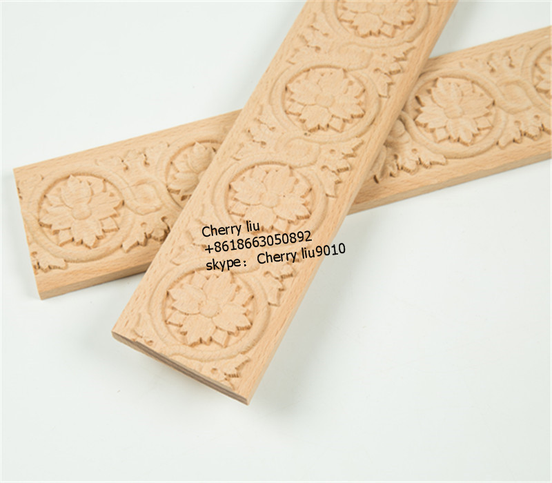 Beech Carved Solid wood moulding Flat Wood Wall Moulding
