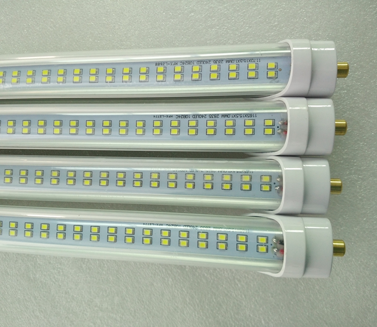 AC85-265v 6FT 8FT 48W  60W T8 Led Tube Light with Double Row Integrated Led Tubes