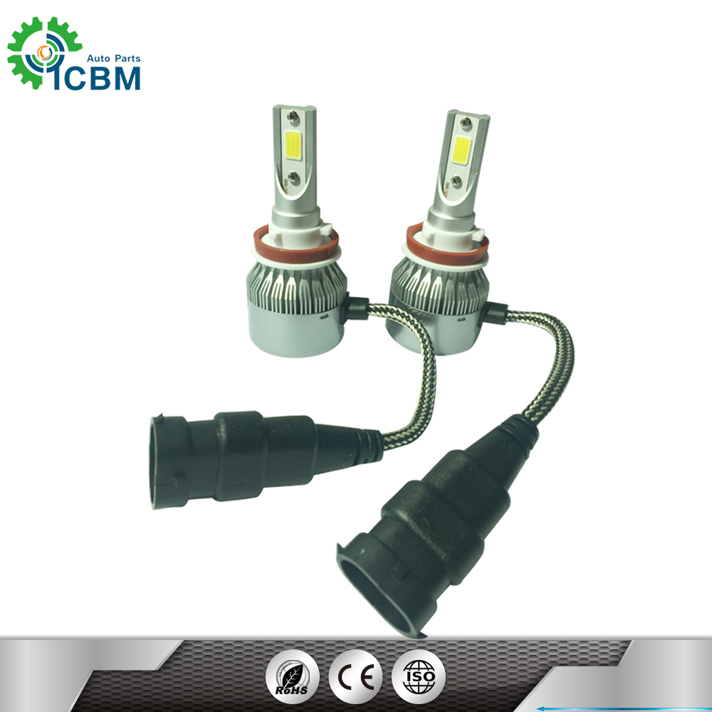 H1 H3 H4 H7 H11 H13 H27 HB3 9004 9007 LED COB Car Headlight Lamp 72W 6000K 7600LM Automobile Headlamp Light 12V 24V C6