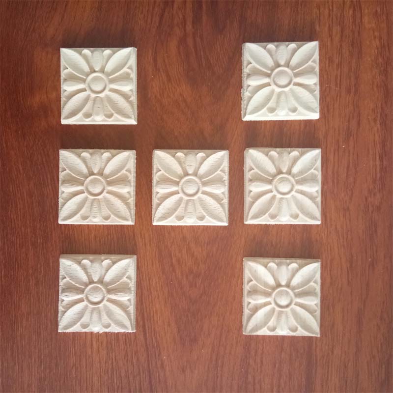 Solid wood corner flower carved furniture European decorative flower applique