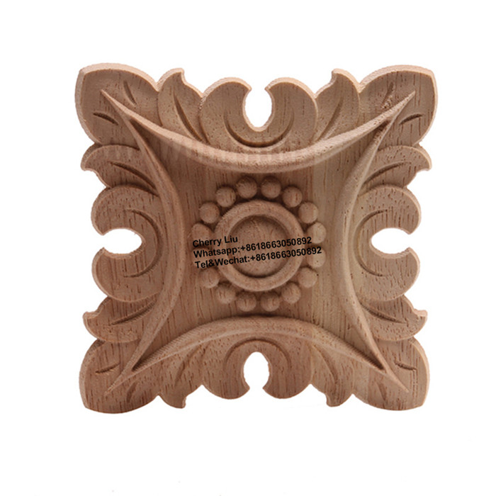 Decorative Wood Carved Furniture Onlays Appliques Rosette