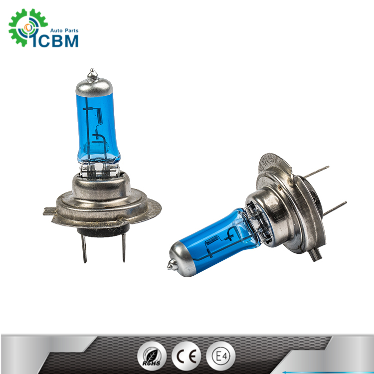 Auto parts super bright factory directly headlight china h7 bulb halogen H7 12v100w 1900lm blue auto head light bulbs