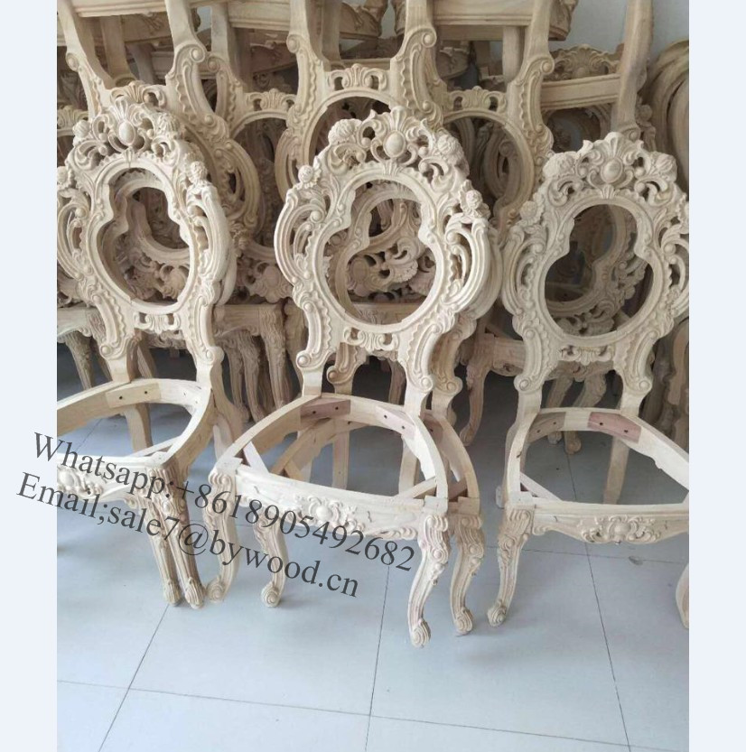 unfinished rubberwood Wooden  Sofa Frame furniture frame carving wood Chair Frame