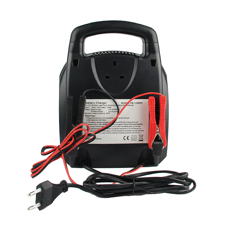 12V Mini Car Battery Charger in Black Color