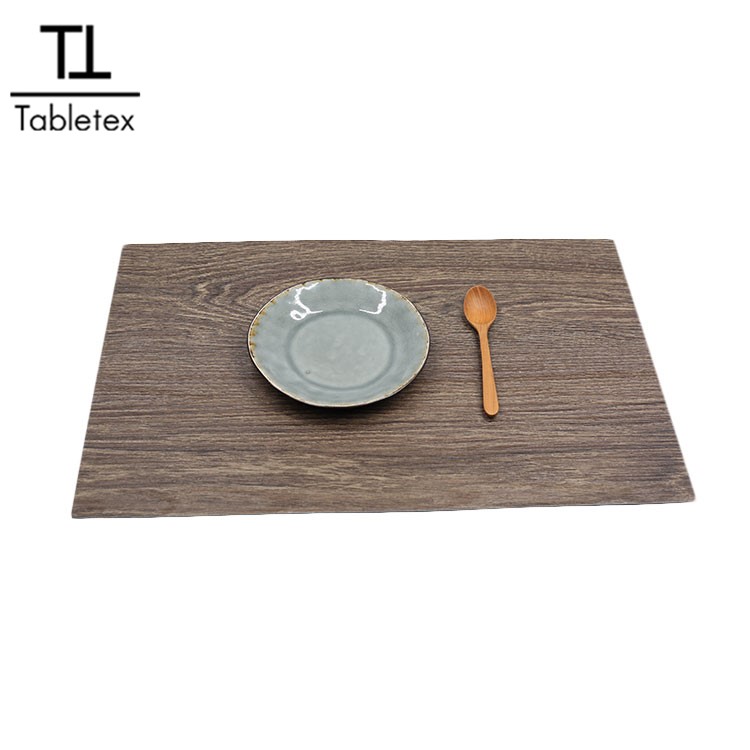 Tabletex brown color washable pvc wooden placemats and coasters