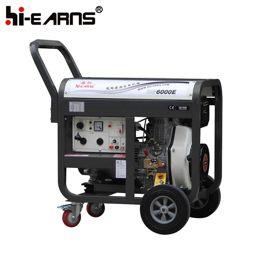 DG6000E 5KW portable single phase air cooled diesel generator 186 diesel engine 12.5L fuel tank