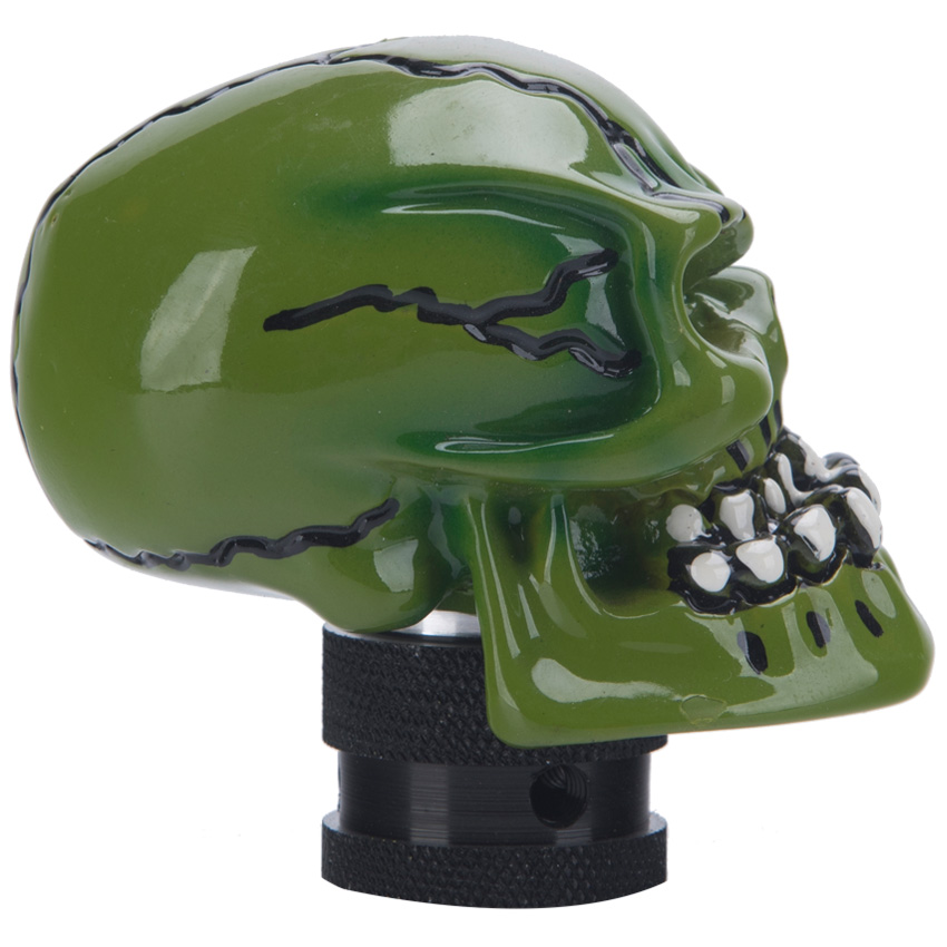 Skull 5 Speed Plastic Car Manual Gear Shift Knob in Green Color