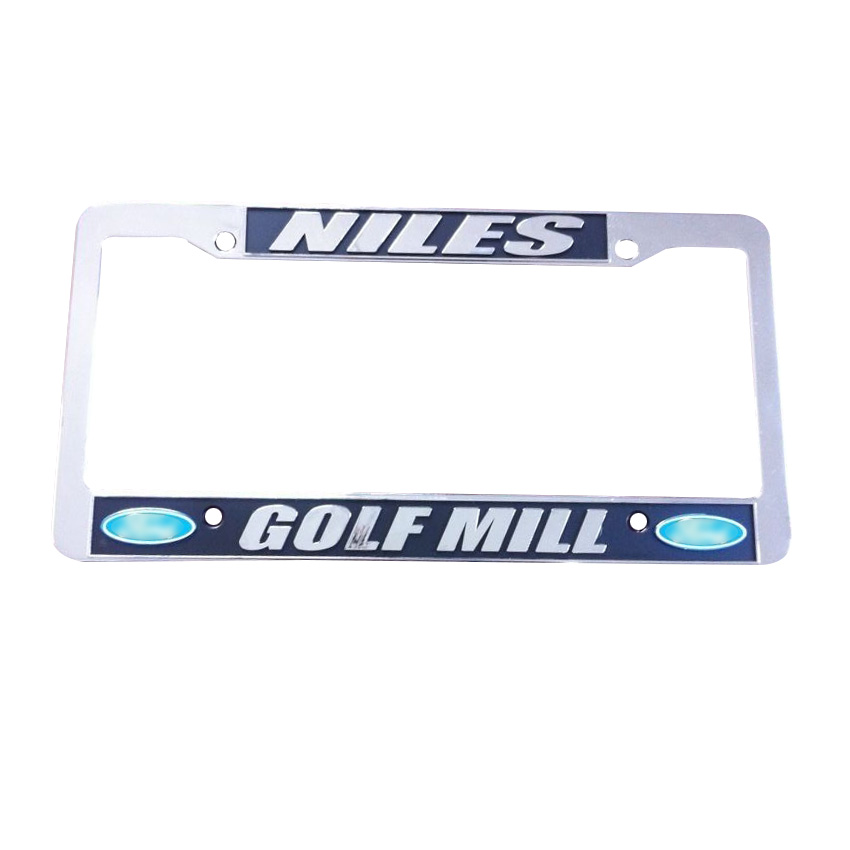 Embossed letter custom license plate frame