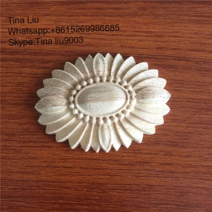 wood carving furniture Round small Rosettes wood applique and onlay