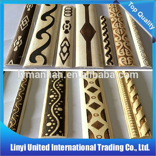 Wood Decorative Embossed Wood Moulding Trim White Wood Moulding