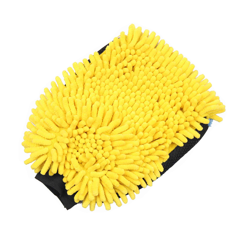 Microfiber double side chenille car cleaning glove