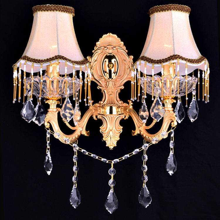 Zhongshan Decoration European Gold Wedding Occasion Wall Lamp