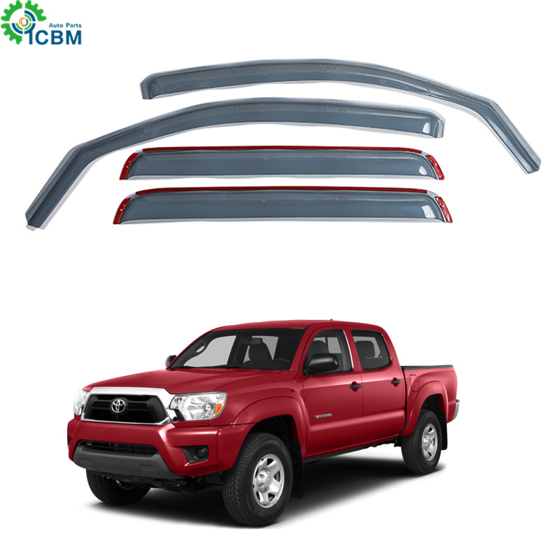 Window Vent Visor Deflector Rain Guard 4-pc Set INJECTION DOOR VISOR