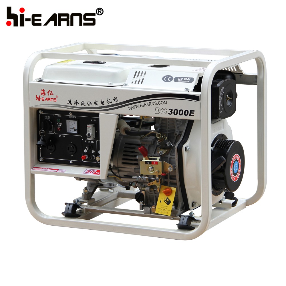 3KVA Small Portable Home Generator 20AH battery Open Diesel Generator