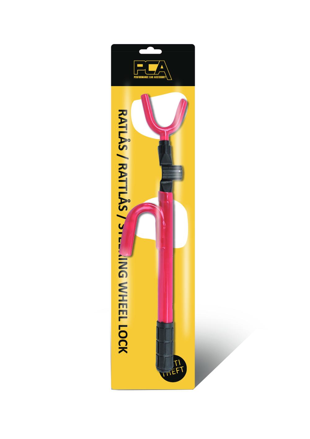 Hardened Steel Red Color Universal Car Steering Wheel Lock