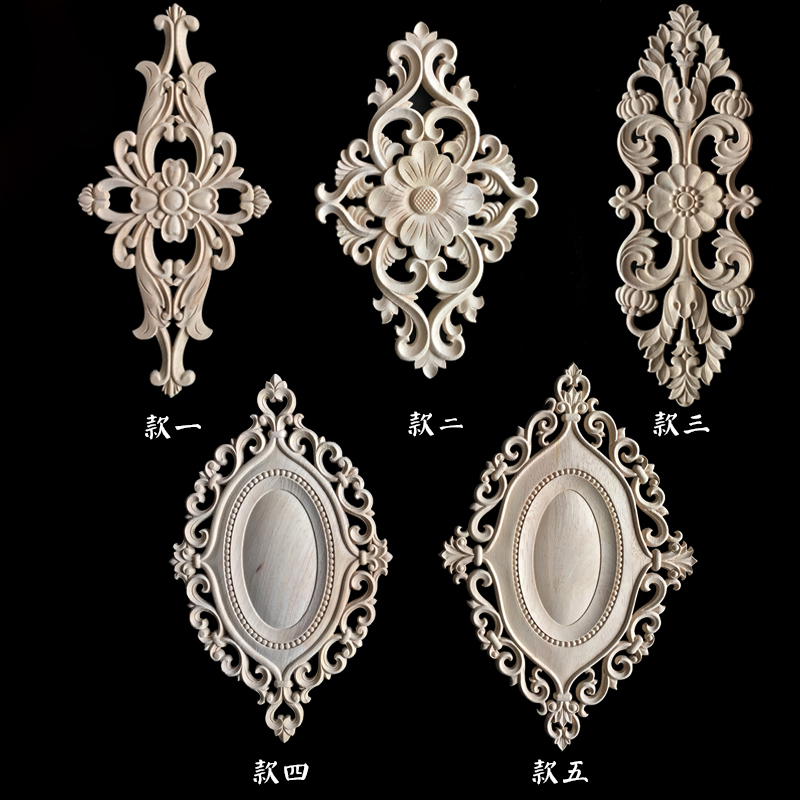 Cabinet door decor crafts wood appliques carved wood ornaments