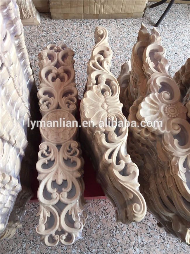 Decorative wood onlay unfinished wooden craft traditional beech wood applique