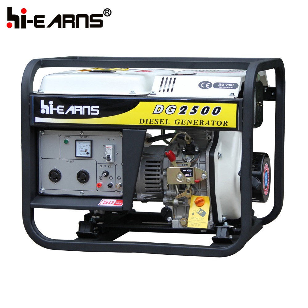 2KVA electric Open portable four cylinder diesel generator