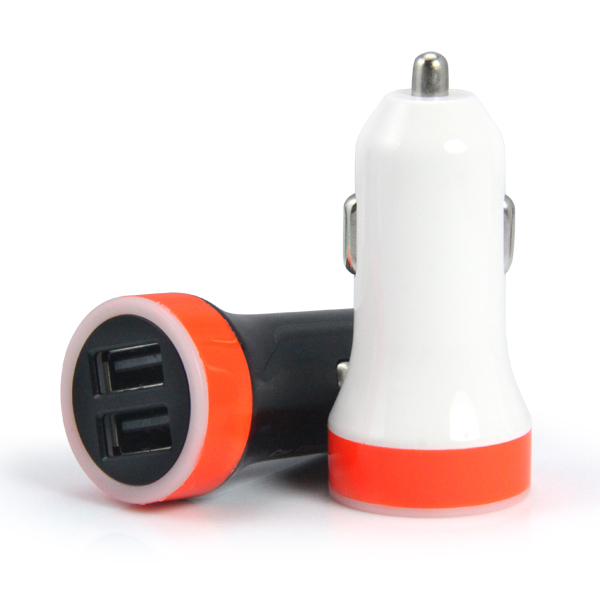 12/24V Dual USB Car Charger With Plastic Ring