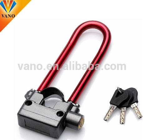 Red Motorcycle security Disc Brake U Lock