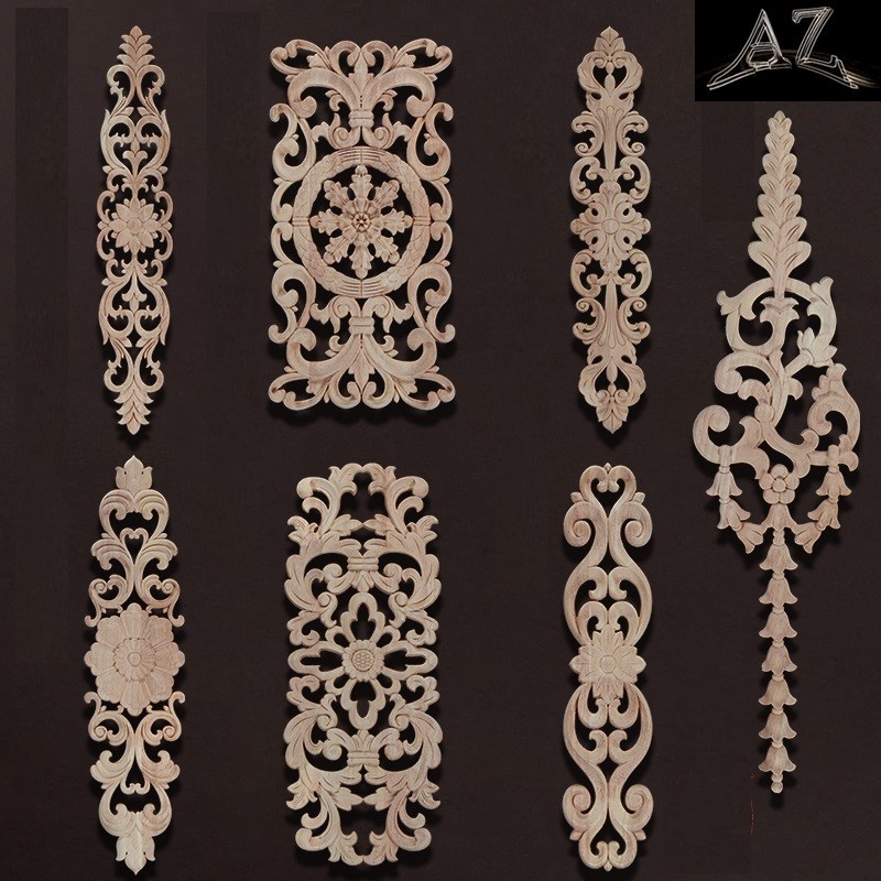 home decoration wood crafts wooden carvings appliques and onlays