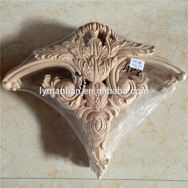 Wooden accantus millwork applique decorative wood cabinet applique
