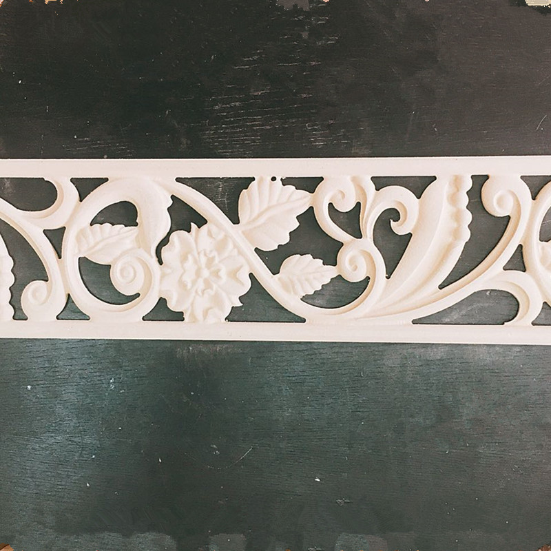 Wood Carved Corner Onlay Applique Frame Furniture Craft Unpainted